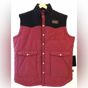 Howler Bros Insulated Snap Front Vest | Maroon & Black | Size L